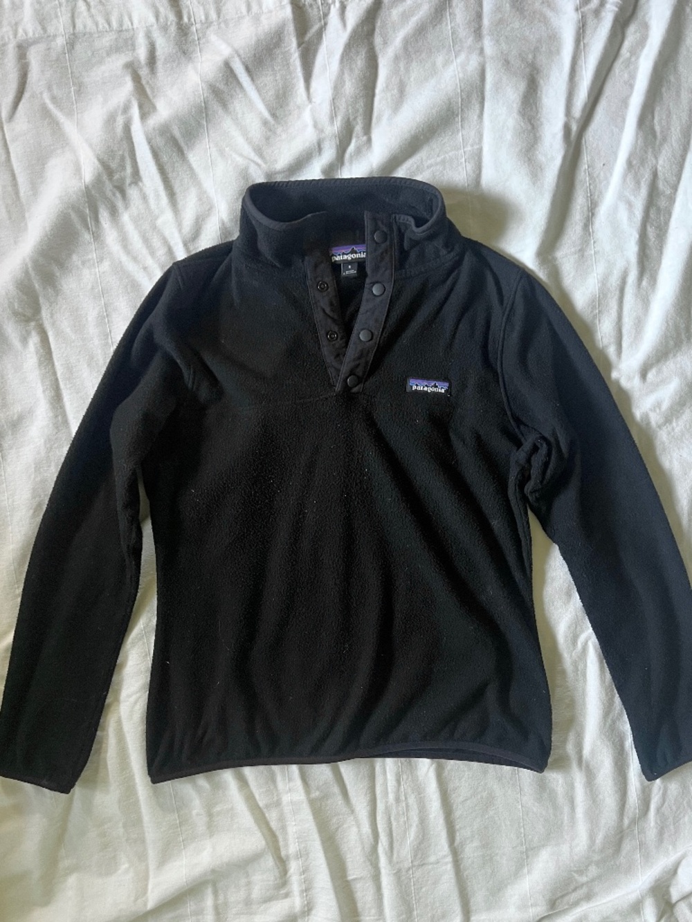 Patagonia Black Synchilla Fleece T-Snap Pullover - Lightweight Women’s Small
